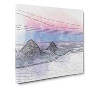 Clouds Over the Swiss Mountains in Abstract Modern Canvas Wall Art Print Ready to Hang, Framed Picture for Living Room Bedroom Home Office Décor, 20x20 Inch (50x50 cm)