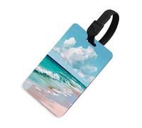 Clouds Over Turquoise Ocean with White Waves Luggage Tag Travel Bag Suitcase Baggage Name Tags