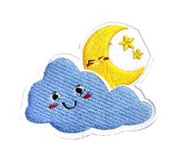 Clouds Patch,Kids Cloud and Stars Patch, Moon Patch, Kids Patch Embroidered Iron on Sew on Patch Badge for Clothes etc. 7x6cm