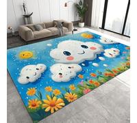 Clouds Sun 160 x 230 cm Extra Large Oversized Area Rug Cartoon Sky Non Slip Rug short plush Lounge Floor Carpet Mat for living room Q-349