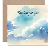Clouds Sympathy Card for Women Men - Watercolour Clouds - Mourning Bereavement Cards for Adults, 145mm Condolences Thinking of You Greeting Cards