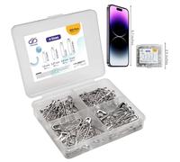 CLOUDSALE 100 Pack Safety pins - 4 Assorted Small Sizes, (17mm, 20mm, 25mm, 31mm), Nickel Plated Rust Resistant Steel. Sharp Edged Pins with Clasp. for Arts & crafts, Clothing, Sewing, and Dressmaking