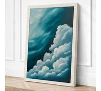 Cloudscape in Turquoise Canvas Wall Art Print 18x12 Inch | Ready to Hang, Gallery Wrapped, Fade-Resistant Inks, Securely Packaged, UK Made
