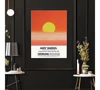 CloudShang Andy Warhol Painting Colorful Flowers Sunset Poster Pop Art Poster Retro Fashion Exhibition Poster Andy Warhol Wall Art Prints Gallery Living Room Wall Decor Canvas Art G26165