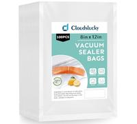 Cloudslucky Vacuum Sealer Bags for Food Quart 8"x12" 100 Pcs Seal a Meal Bag, Food Saver Bags Sous Vide Bags Pre-cut Thick BPA-Free Textured Heavy Duty Vacuum Seal, Meat Cheese Dry Goods