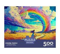 cloudssstore Rainbow Spirit Thickened wooden Jigsaw Puzzles for Adults Fun 500 Pieces Decoration Stress Relief Toy Education Game Toy Intellectual Game Relaxation and Intelligence 500pcs (52x38cm)
