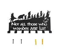 CloudTide Black Metal Key Holder for Wall, 7 Heavy-Duty Hooks Wall Mounted Key Rack, Decorative Entryway Organiser with Screws, Space-Saving Door Decor for Home Office Hallway, Modern Wall Key Hanger