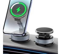 CloudValley 15W Wireless Charger Magnetic Car Phone Holder, Upgrade Nano Gel Vacuum Suction & 360° Adjustable Car Mount for Dashboard/Windshield, Compatible with MagSafe iPhone 17-12 Series