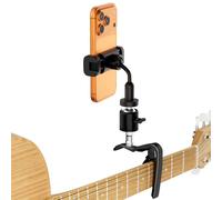 CloudValley 2 in 1 Guitar Capo with Phone Holder, Stable & Lightweight Headstock Clip Mount for Acoustic Electric Guitar, Bass, Soprano Concert Tenor Baritone Ukulele