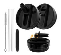 CloudValley 2 Pack Tumbler Flip Straw Lid Replacement for Stanley Quencher 40 oz, Spill-Proof Lids with Tritan Straw, [Detachable & Easy to Clean] Reusable Anti-Leak Cup Cover Accessories,black