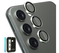 CloudValley [3 Pcs for Samsung Galaxy S24 / S23 / S23 Plus Camera Lens Protector, 9H Tempered Glass + Aluminum Alloy Metal Individual Lens Protective Ring for S24 / S23 / S23+ 5G 2023, Green