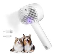 CloudValley 4-in-1 Steam Cat & Dog Brush, Rechargeable Self-Cleaning Grooming Brush with 2 Spray Water Modes & Large Capacity Tank, for Shedding, Fur Removal, and Massage for Long Short Haired Pets