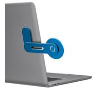CloudValley Adjustable Laptop Stand, Magnetic Phone Holder, Aluminum Slim Computer Monitor Side Mount Clip for iPhone MagSafe Series & All Phones, Portable Foldable Computer Expansion Bracket, Blue