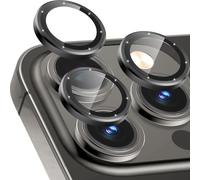 CloudValley Camera Lens Protector Compatible with iPhone 13 Pro and 13 Pro Max, Tempered Glass Film, Aluminum Alloy Lens Protective Cover, Graphite