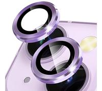 CloudValley Camera Lens Protector Compatible with iPhone 14/iPhone 14 Plus, [Tempered Glass & 9H Hardness] HD Tempered Glass and Aluminium Alloy Camera Protector - Purple