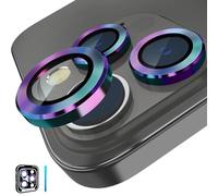 CloudValley Camera Lens Protector for iPhone 14 Pro (6.1 inch) and iPhone 14 Pro Max (6.7 inch), 9H Tempered Glass Metal Ring Camera Cover Film, Colorful