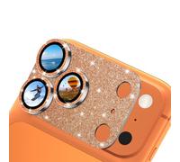 CloudValley Camera Lens Protector for iPhone 17 Pro Max, 1:1 Invisible Perfect Fit, Case Friendly, Flash Design, 9H Tempered Glass, Anti-Glare, Anti-Scratch, Easy to Install, Glitter Orange