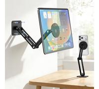 CloudValley Foldable iPad Wall Mount Holder Compatible with MagSafe, with 360°Rotating Base Adjustable Tablet Stand Holder for iPad Pro/Air/Mini, Galaxy Tab, All 4.7-13" Phones and Tablets