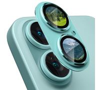 CloudValley for iPhone 16 /iPhone 16 Plus Camera Lens Protector, [AR+AF 98% Transmittance] [Full Coverage] Ultra-HD Tempered Glass Cover, Metal Lens Screen Protective,Teal
