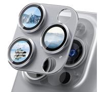 CloudValley for iPhone 16 Pro/iPhone 16 Pro Max Camera Lens Protector, [AR+AF 98% Transmittance] [Full Coverage] Ultra-HD Tempered Glass Cover, Metal Lens Screen Protective,Natural Titanium