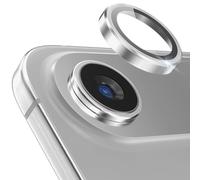 CloudValley for iPhone 17 Air Camera Lens Protector, [1 Second Installaion] Ultra-HD Tempered Glass Cover, [Case-Friendly] Metal Lens Screen Protective Ring, Silver