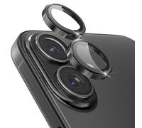 CloudValley for iPhone 17 Camera Lens Protector, [1 Second Installaion] Ultra-HD Tempered Glass Cover, [Case-Friendly] Metal Lens Screen Protective Ring, Black