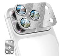 CloudValley for iPhone 17 Pro Camera Lens Protector, Glitter Grey | Ultra HD, 1:1 Fit, 9H Tempered Glass, Strong Adsorption, Anti-Glare, Anti-Scratch, Bling Accessories, Case Friendly