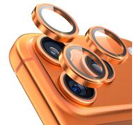 CloudValley for iPhone 17 Pro/iPhone 17 Pro Max Camera Lens Protector, [1 Second Installaion] Ultra-HD Tempered Glass Cover, [Case-Friendly] Metal Lens Screen Protective Ring, Cosmic Orange
