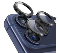 CloudValley for iPhone 17 Pro/iPhone 17 Pro Max Camera Lens Protector, [1 Second Installaion] Ultra-HD Tempered Glass Cover, [Case-Friendly] Metal Lens Screen Protective Ring, Titanium Black