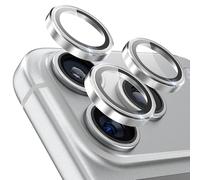 CloudValley for iPhone 17 Pro/iPhone 17 Pro Max Camera Lens Protector, [1 Second Installaion] Ultra-HD Tempered Glass Cover, [Case-Friendly] Metal Lens Screen Protective Ring, Titanium Silver