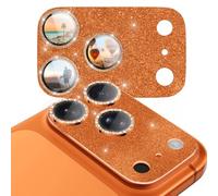 CloudValley for iPhone 17 Pro Max Camera Lens Protector, Glitter Orange | Ultra HD, 1:1 Fit, 9H Tempered Glass, Strong Adsorption, Anti-Glare, Anti-Scratch, Case Friendly, Glitter-Cosmic Orange
