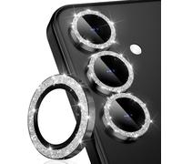 CloudValley for Samsung Galaxy S25 Camera Lens Protector, HD Clear, Scratch-Resistant, Ultra-Thin Tempered Glass with Aluminum Edging, Case-Friendly Screen Cover Film,Glitter Black