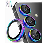 CloudValley for Samsung Galaxy S25 Camera Lens Protector, HD Clear, Scratch-Resistant, Ultra-Thin Tempered Glass with Aluminum Edging, Case-Friendly Screen Cover Film,Colorful