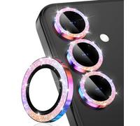 CloudValley for Samsung Galaxy S25 Camera Lens Protector, HD Clear, Scratch-Resistant, Ultra-Thin Tempered Glass with Aluminum Edging, Case-Friendly Screen Cover Film,Glitter Colorful