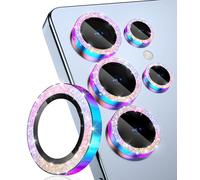 CloudValley for Samsung Galaxy S25 Ultra Camera Lens Protector, HD Clear, Scratch-Resistant, Ultra-Thin Tempered Glass with Aluminum Edging, Case-Friendly Screen Cover Film,Glitter Titanium Colorful