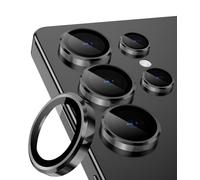 CloudValley for Samsung Galaxy S25 Ultra Camera Lens Protector, HD Clear, Scratch-Resistant, Ultra-Thin Tempered Glass with Aluminum Edging, Case-Friendly Screen Cover Film,Titanium Black