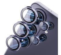 CloudValley for Samsung Galaxy S26 Ultra Camera Lens Protector, 9H Tempered Glass + Aluminum Alloy Lens Protective Ring Ultra-HD Tempered Glass Cover, Purple