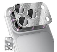 CloudValley Glitter Camera Lens Protector for iPhone 17 Pro 6.3-Inch, Full Coverage 9H Tempered Glass Ring Cover, AR+AF Lens Tempered Glass Plate & 9H Hardness, (1-Pack) Bling Silver Grey