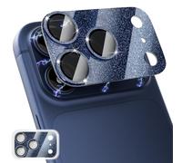 CloudValley Glitter Camera Lens Protector for iPhone 17 Pro Max 6.9-Inch, Full Coverage 9H Tempered Glass Ring Cover, AR+AF Lens Tempered Glass Plate & 9H Hardness, (1-Pack) Bling Blue
