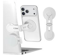 CloudValley Magnetic Laptop Phone Holder, 360° Rotating Mount Compatible with iPhone MagSafe and All Phones, MacBook, PC Monitor, Screen Stand for Tesla, Portable Accessory, Silver