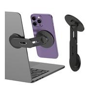 CloudValley Magnetic Laptop Phone Stand, 3-Dimentional Adjustable Continuity Camera Mount Compatible with iPhone Mag Series & All Phones, Foldable Holder Bracket for Tesla PC Gym Monitor, Black
