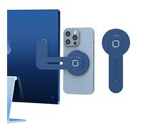 CloudValley Magnetic Phone Holder for Laptop Designed for iPhone 16/15/14/13/12 MagSafe, Adjustable Phone Monitor Side Mount, Slim Portable Foldable Computer Expansion Bracket, Navy Blue…