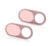 CloudValley Metal Webcam Cover, 0.6mm Ultra-Thin Metal Slider Camera Cover Accessory for Laptop, MacBook Pro*, MacBook Air, iPad Air, Phone, Tablet, Mac, PC, 2 Pink