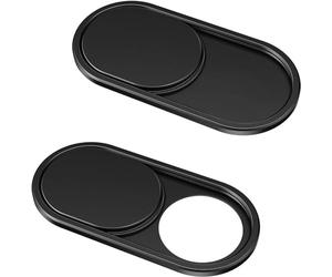 CloudValley Metal Webcam Cover Slider [2-Pack], 0.6 mm Ultra-Thin Privacy Protector for Laptop, MacBook Air Pro*, Tablet, PC, iPhone, iPad, for Tesla Accessories Gadget [Black]