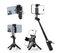CloudValley PocketFlex Mini Tripod with Zoom Control, 3-in-1 Pocket Size Phone Holder Selfie Stick, Clamp Mount, Bluetooth Remote for iPhone/Android Vlog & Photo