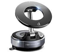 CloudValley Suction Magnetic Phone Holder, [360° Rotating] Adjustable and Foldable Magsafe Car Mount with Suction, Vacuum Magnetic Phone Stand for iPhone 17/16/15/14/13/12 Pro Max, Black
