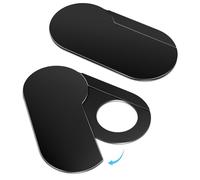 CloudValley Webcam Cover, Durable Metal 0.015 inch Ultra-Thin Web Laptop Privacy Camera Covers for MacBook Air Pro, iPad PC, iPhone Pad Smartphones, Flip Computer Accessories, 2-Pack Black