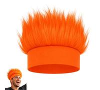 CloudWei SmartSelect 1 Pack Orange Wig Crazy Hair Headband, Fun Fuzzy Crazy Funny Wig Troll Hair Costume Accessories, Perfect For Sports Fans, Parties, Costume, Cosplay, Halloween