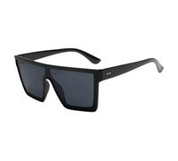 CloudWei SmartSelect 1 Pack Square Oversized Sunglasses, Black Sunglasses Mens Women, Rave Glasses, Non Prescription Glasses Cool, Fashion, Vintage Flat Top Big Frame Shades
