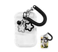 CloudWei SmartSelect 1 Pc Photocard Holder Keychain Photo Card Holder with Spring String Water Resistant Clear Card Covers for Kpop Collectors and Fans, ID Cards, Bank Cards, Transit Passes